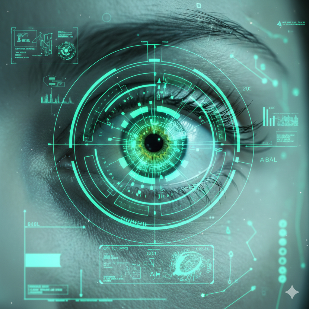 Close-up of a human eye representing precision ophthalmology services at Iris Medical Center